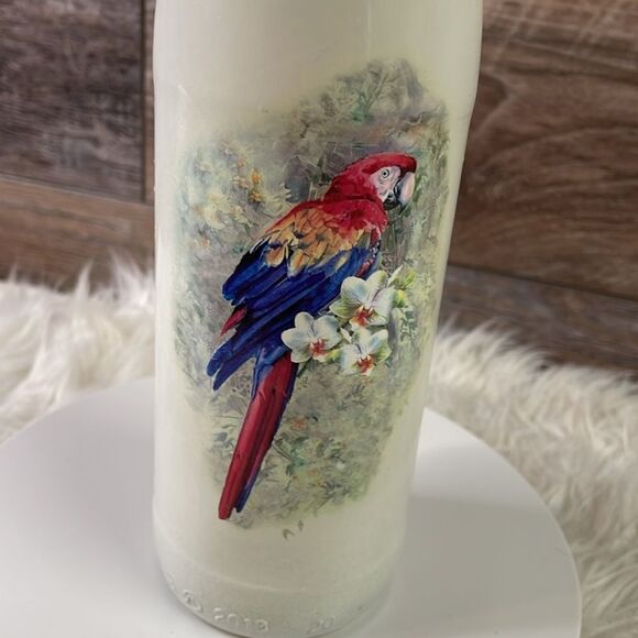 Mayrich Company Decorative Mccaw Bottle Vase ,White With Mccaw Graphic , 11 1/2” - Picture 2 of 7